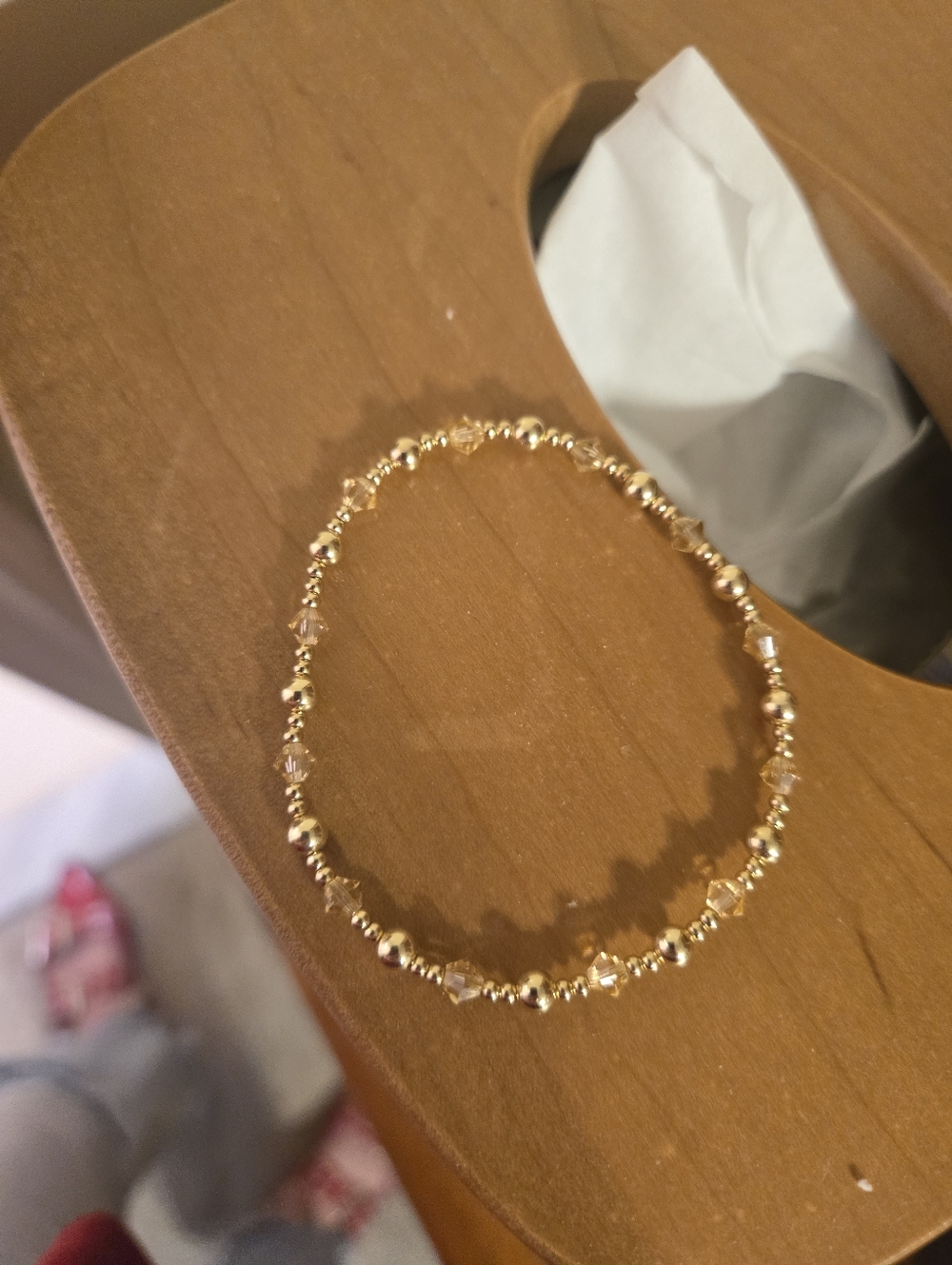Beaded Blondes Delicate June Gold/Champagne Beaded Women's Bracelet